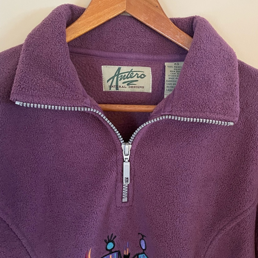 Antero Natural Designs Vintage Quarter Zip Sweatshirt Size XS - Picture 3 of 8
